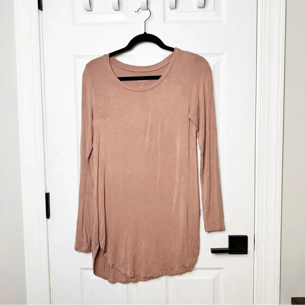LOGO LORI GOLDSTEIN Rust Long Sleeve Scoop‎ Tee Size XS